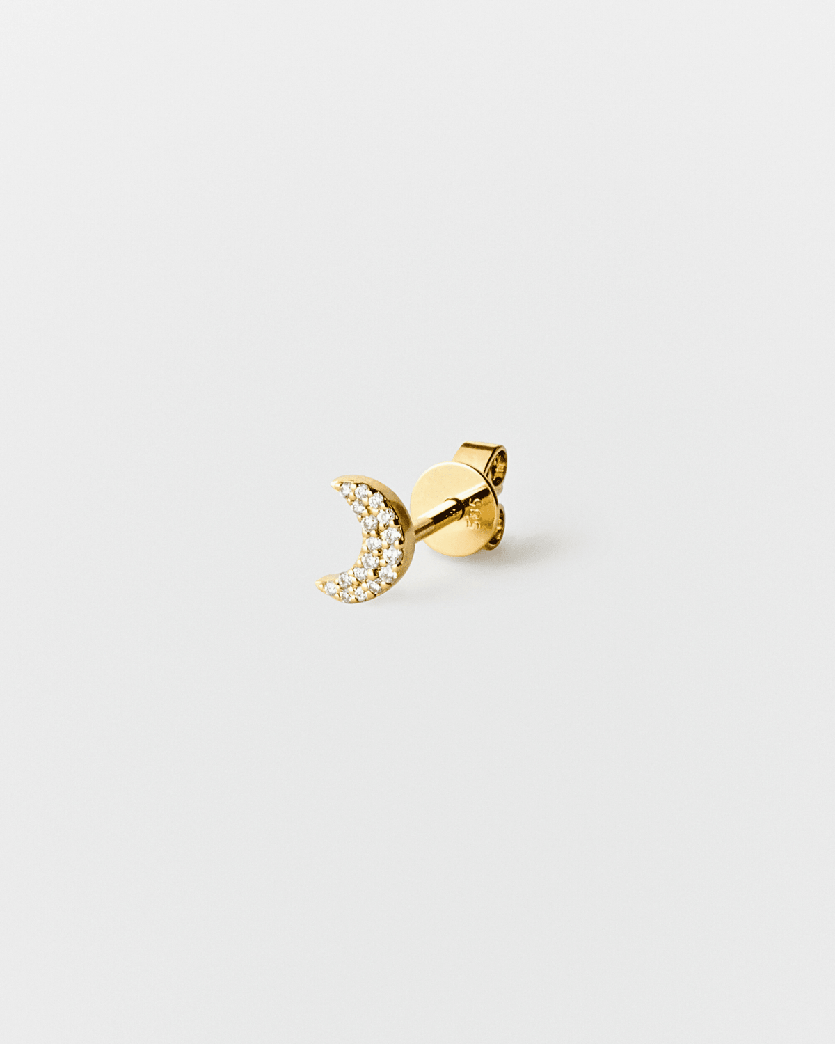 Luna stud in 14k yellow gold.