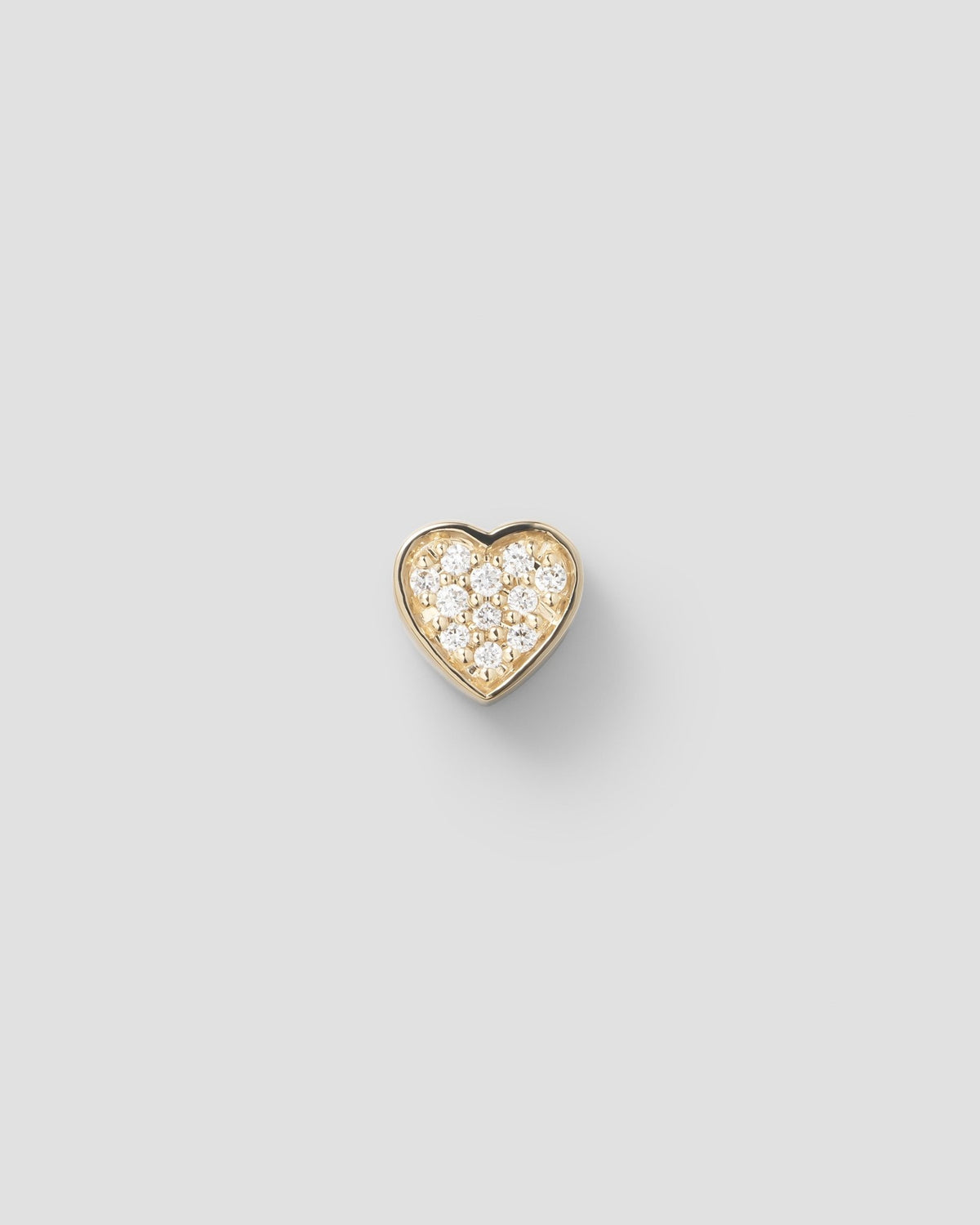 Ephyra pave heart in 14k yellow gold, set with white diamonds.