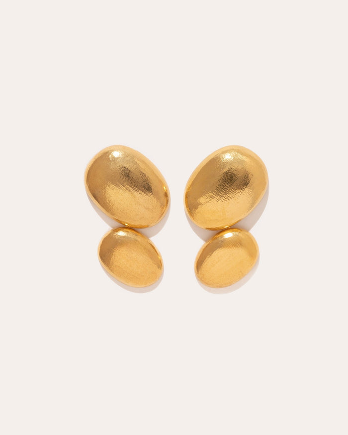 Module earrings in gold vermeil.