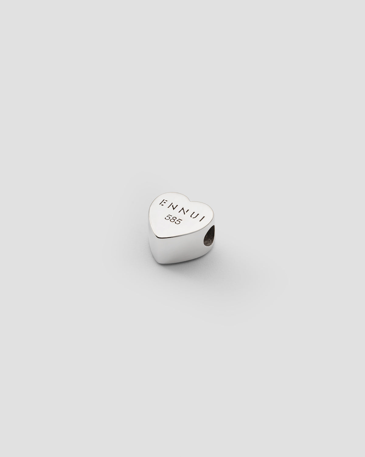 Ephyra pavé charm in 14k white gold, set with lab grown diamonds, detail view.