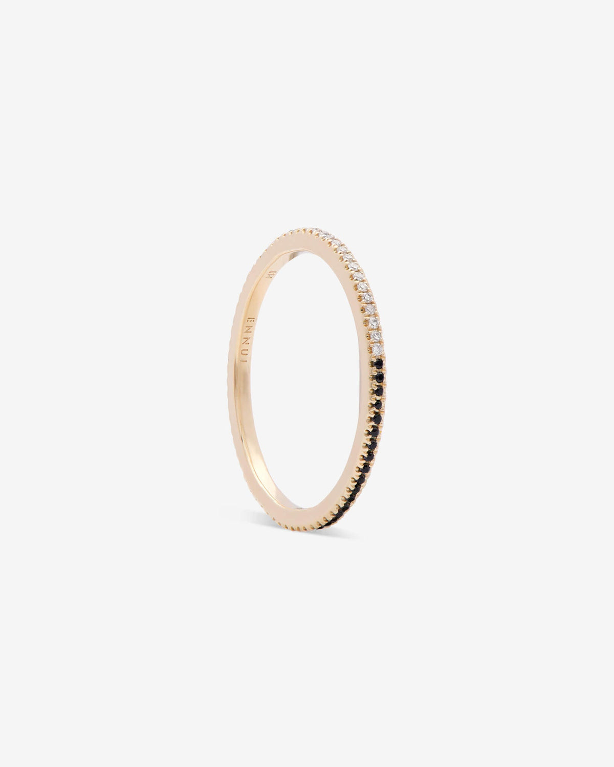 Ares ring in 14k yellow gold, set with a black diamond.