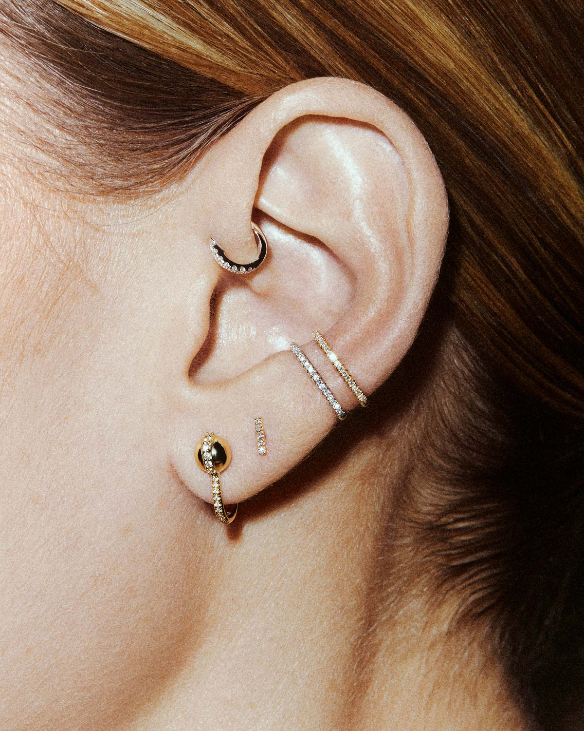 Avant earcuff, shown worn.