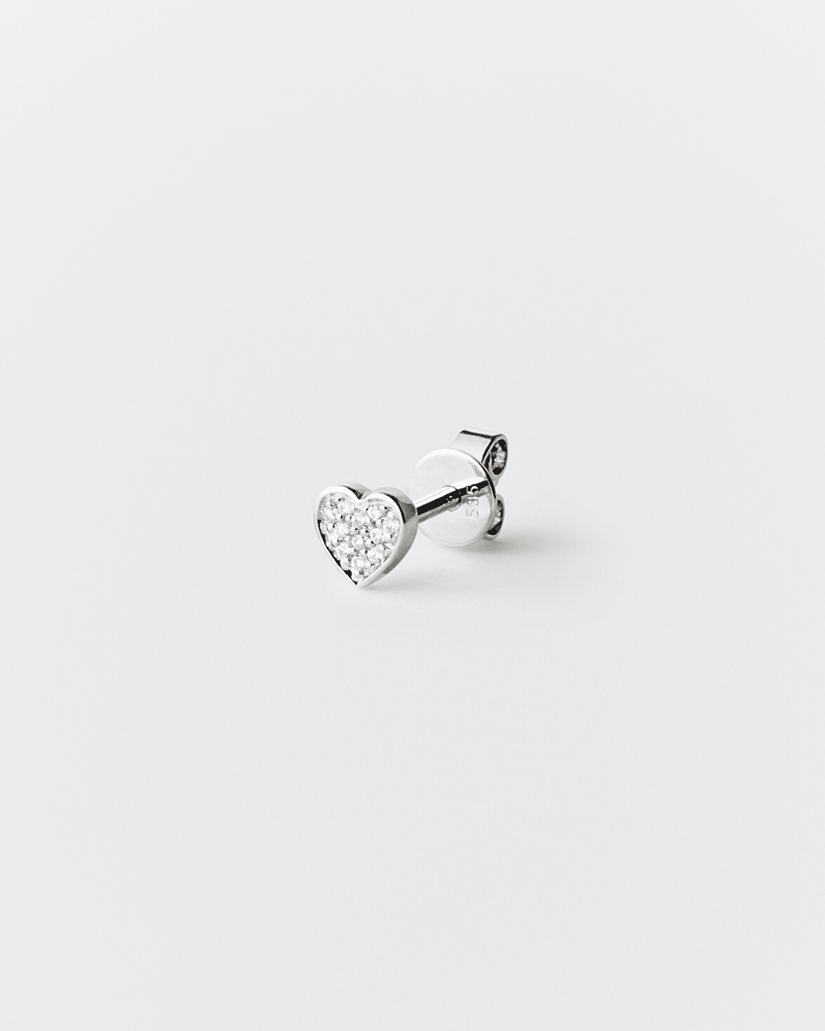 Ephyra pavé diamond stud in 14k white gold, set with natural diamonds.