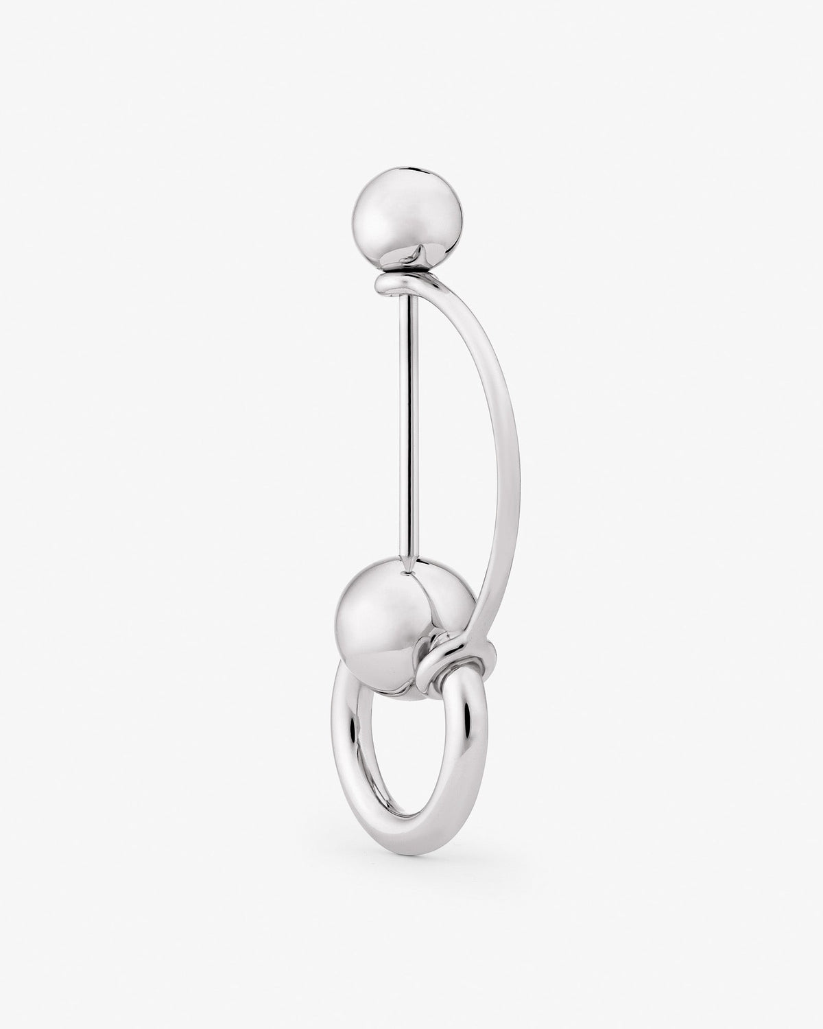 Arch ear pin in 14k white gold.