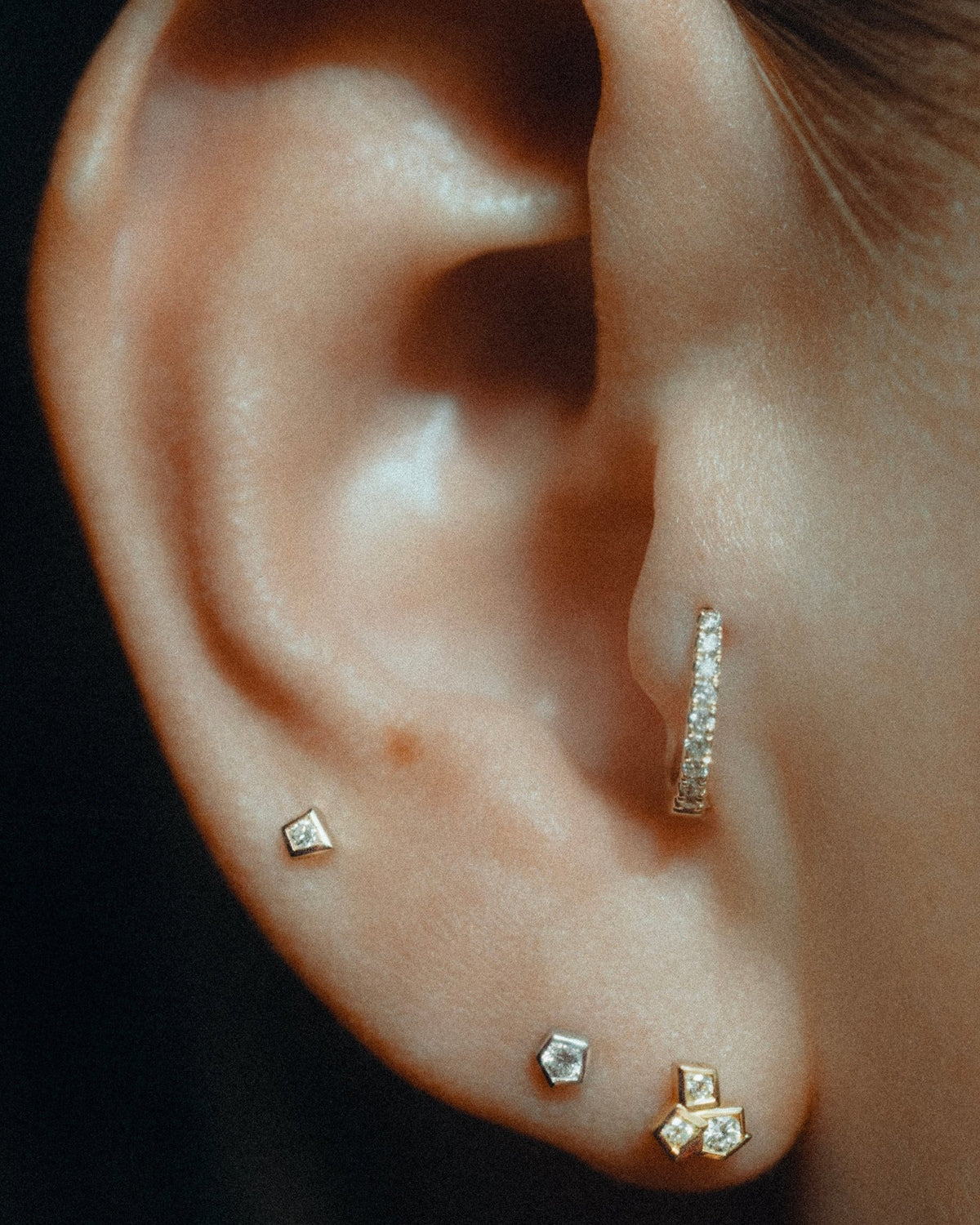 Frame labret, detail view.