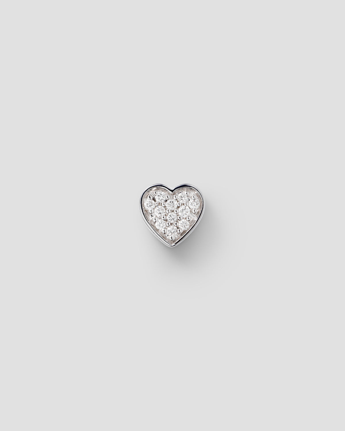 Ephyra pave heart in 14k white gold, set with white diamonds.