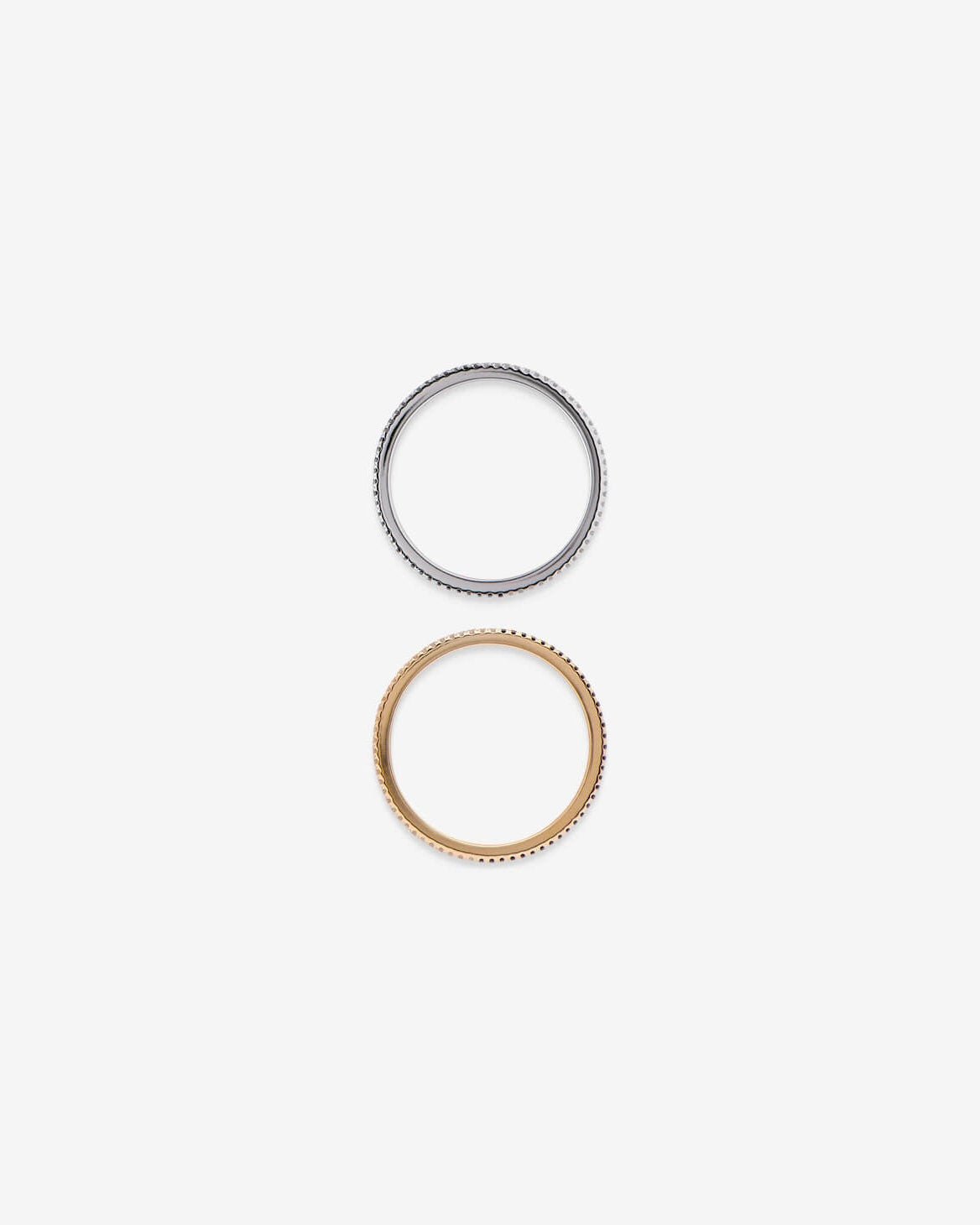 Ares ring in 14k white gold, set with a black diamond, detail view.