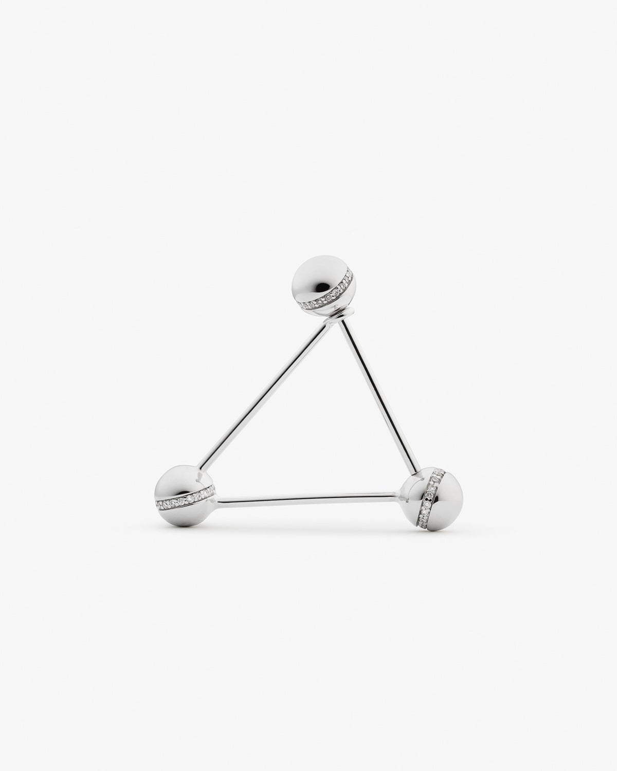 Triangle ear pin in 14k white gold.