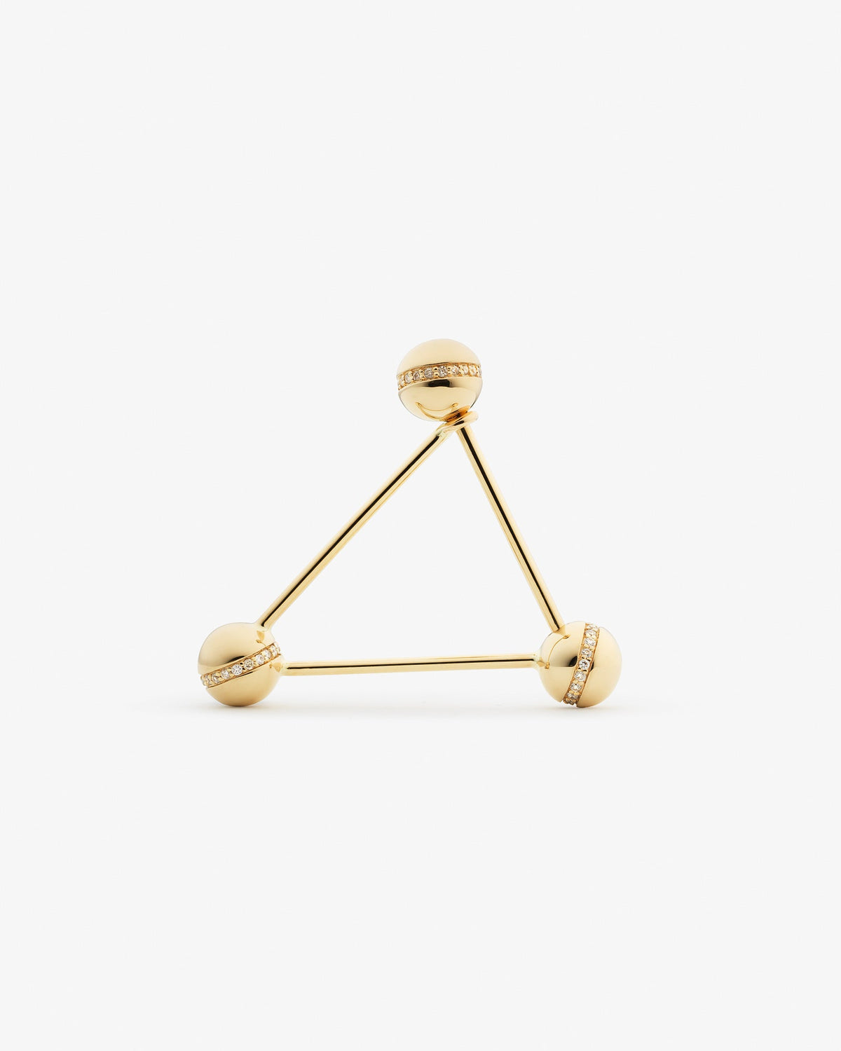Triangle ear pin in 14k yellow gold.