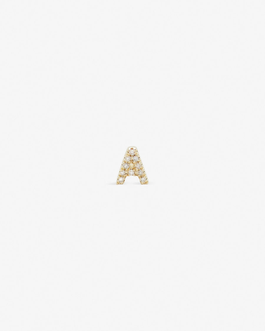 Letter stud in 14k yellow gold.